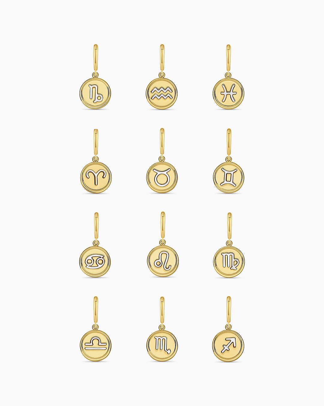 18k gold plated zodiac charms