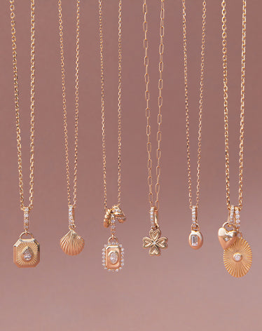 diamond charms and solid gold chains