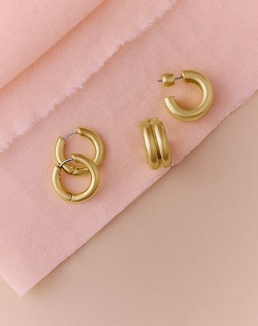 gold plated huggies and hoops