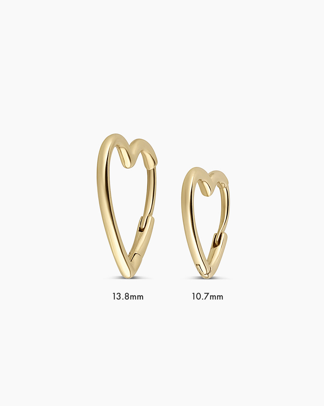 Mini Open Heart Huggie || option::14k Solid Gold