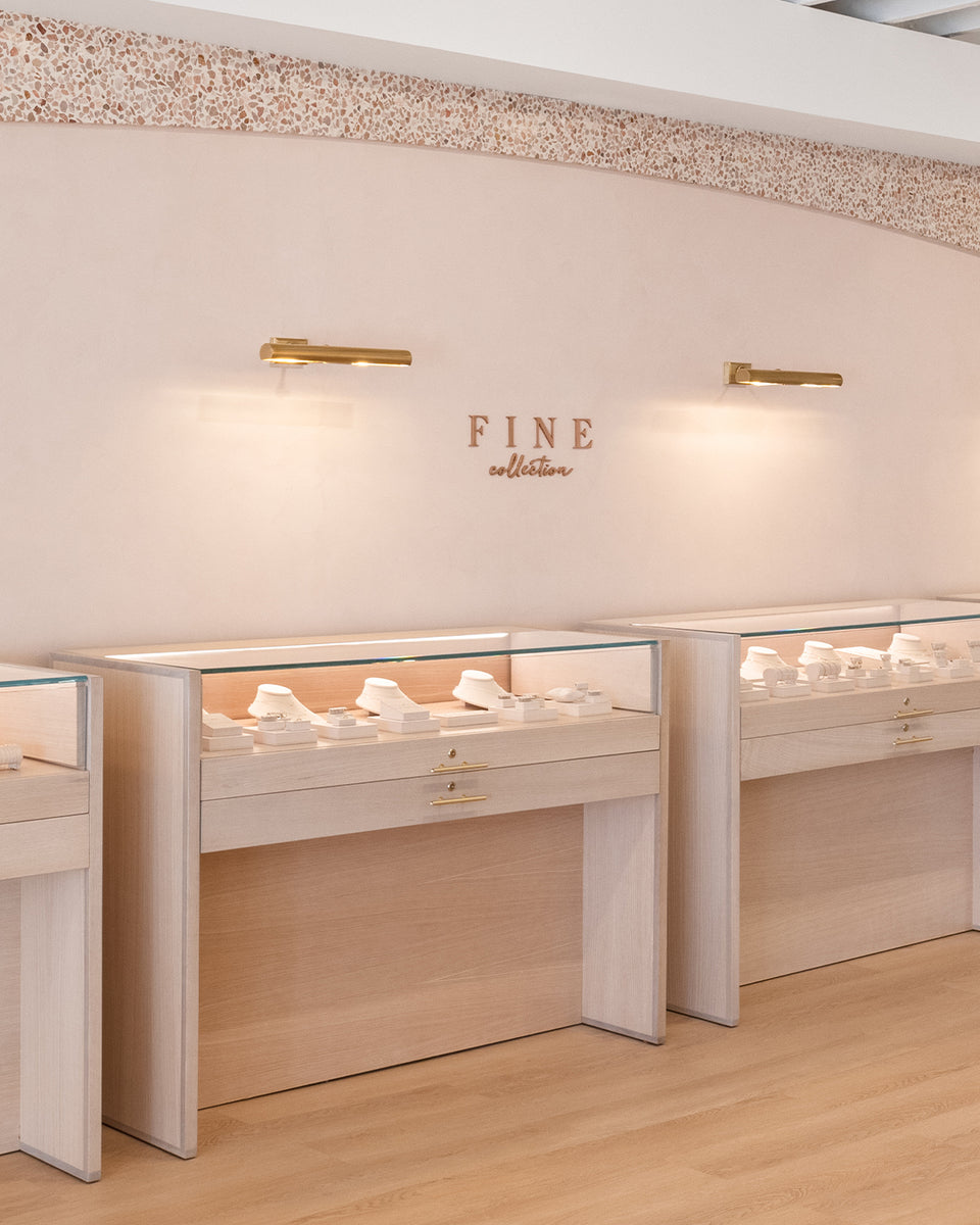 fine jewelry cases in gorjana store 