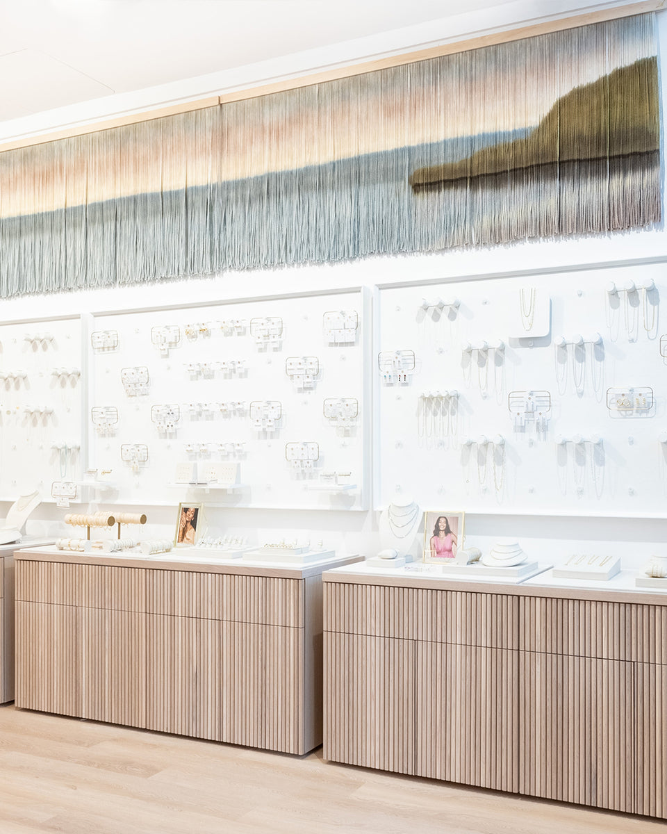 jewelry selection at chestnut hill gorjana store