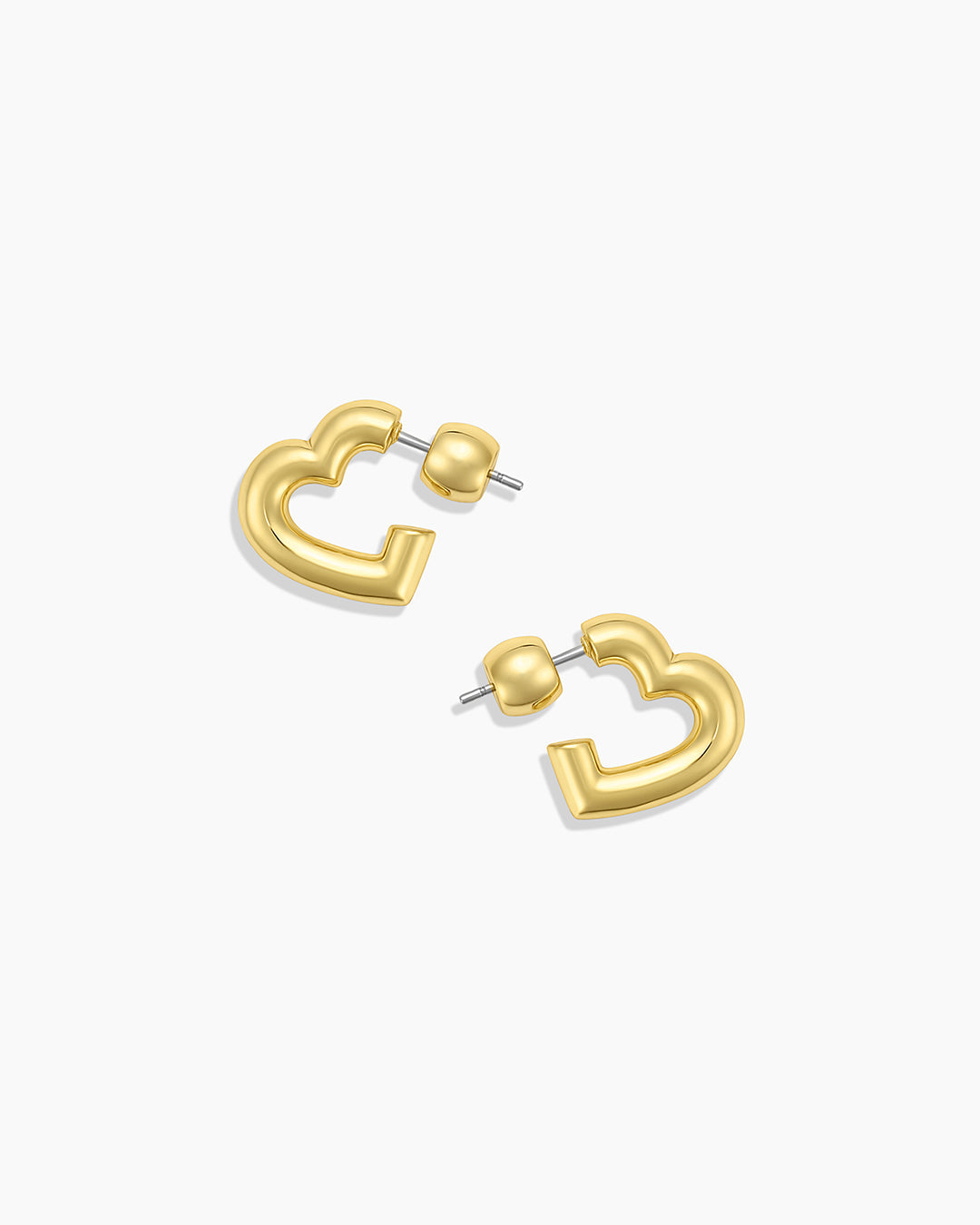 Lou Statement Heart Huggies || option::18k Gold Plated