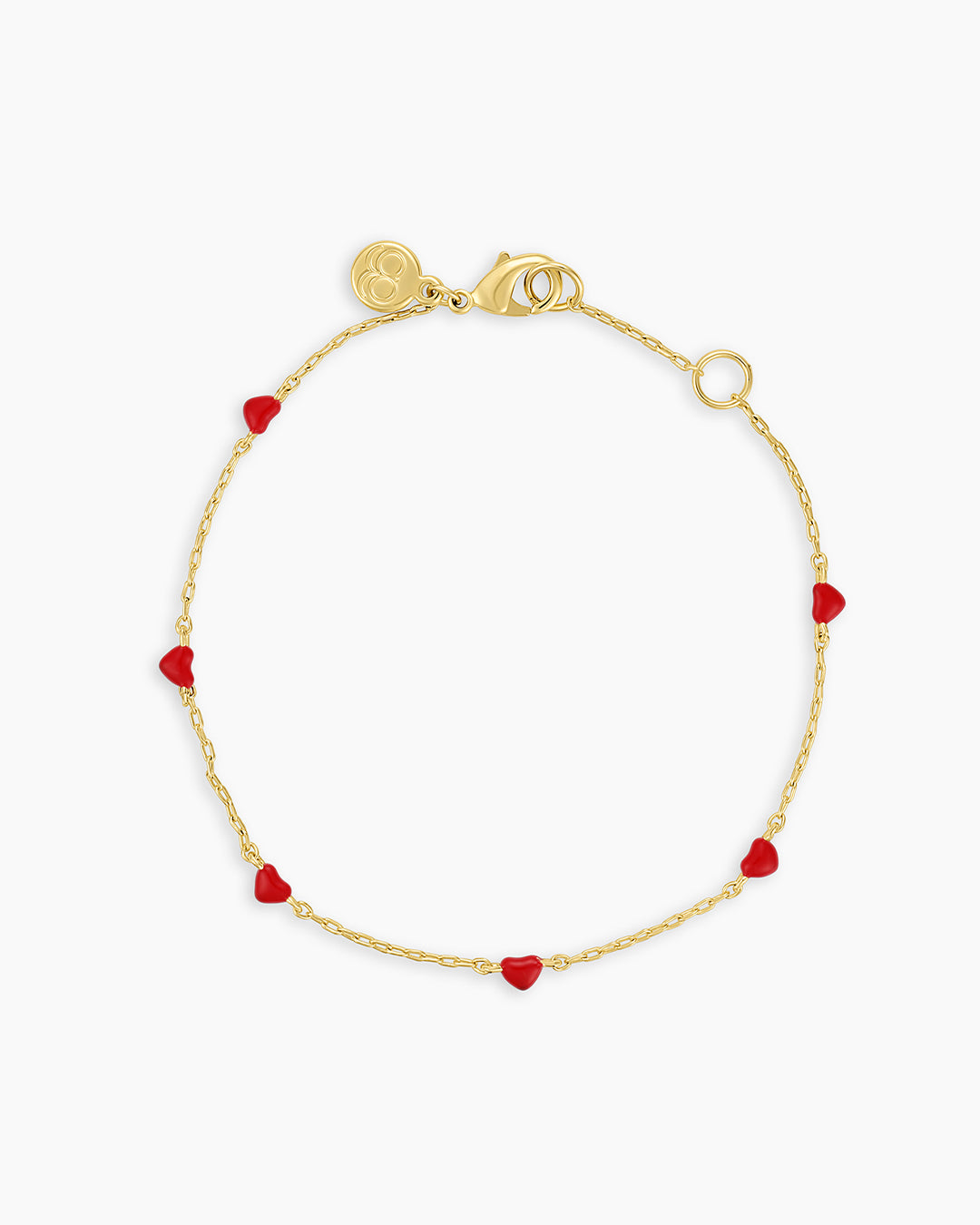 Amour Bracelet Red Enamel || option::18k Gold Plated