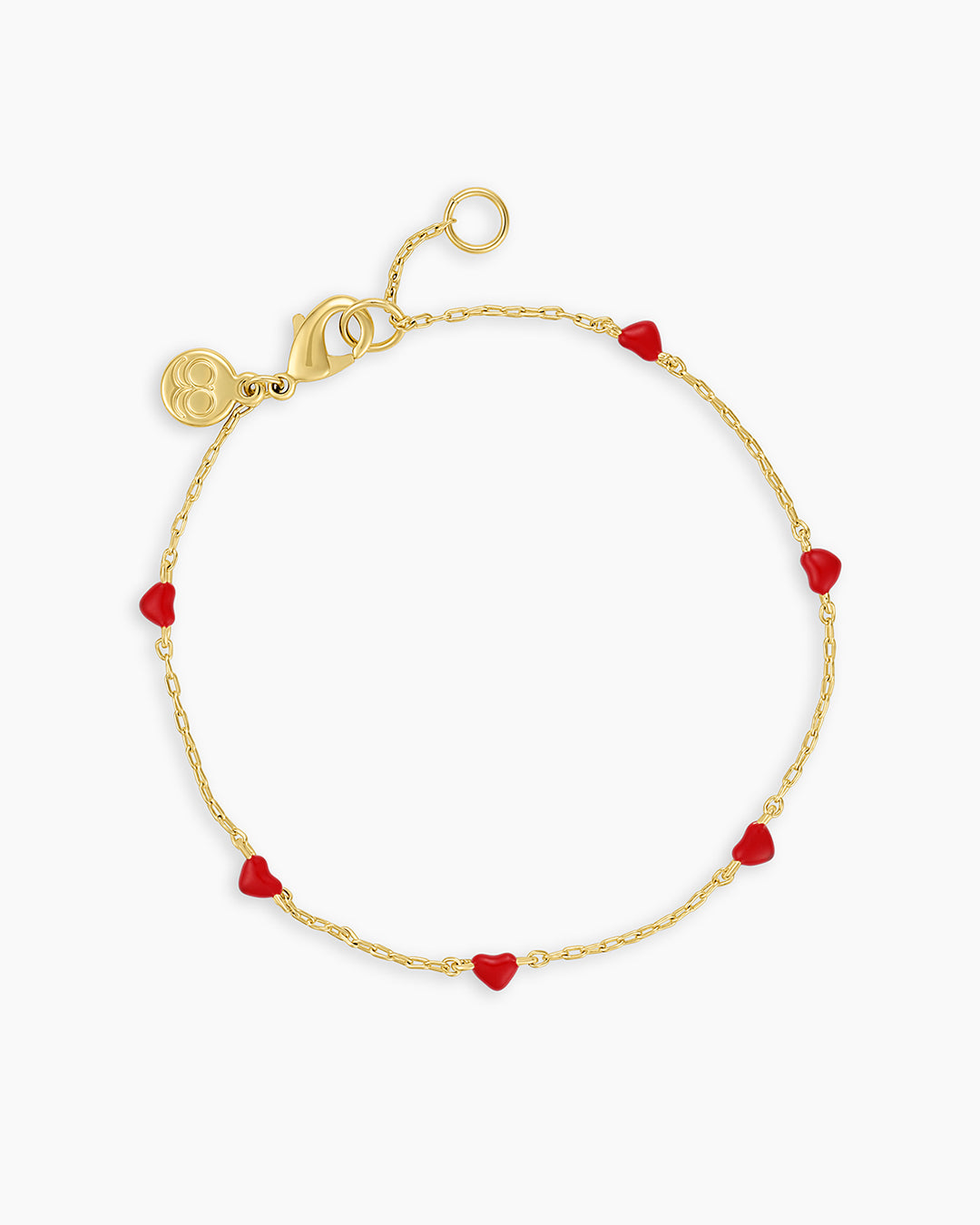Amour Bracelet Red Enamel || option::18k Gold Plated