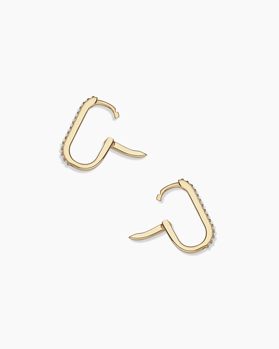 Diamond Parker Link Huggies || option::14k Solid Gold, Pair