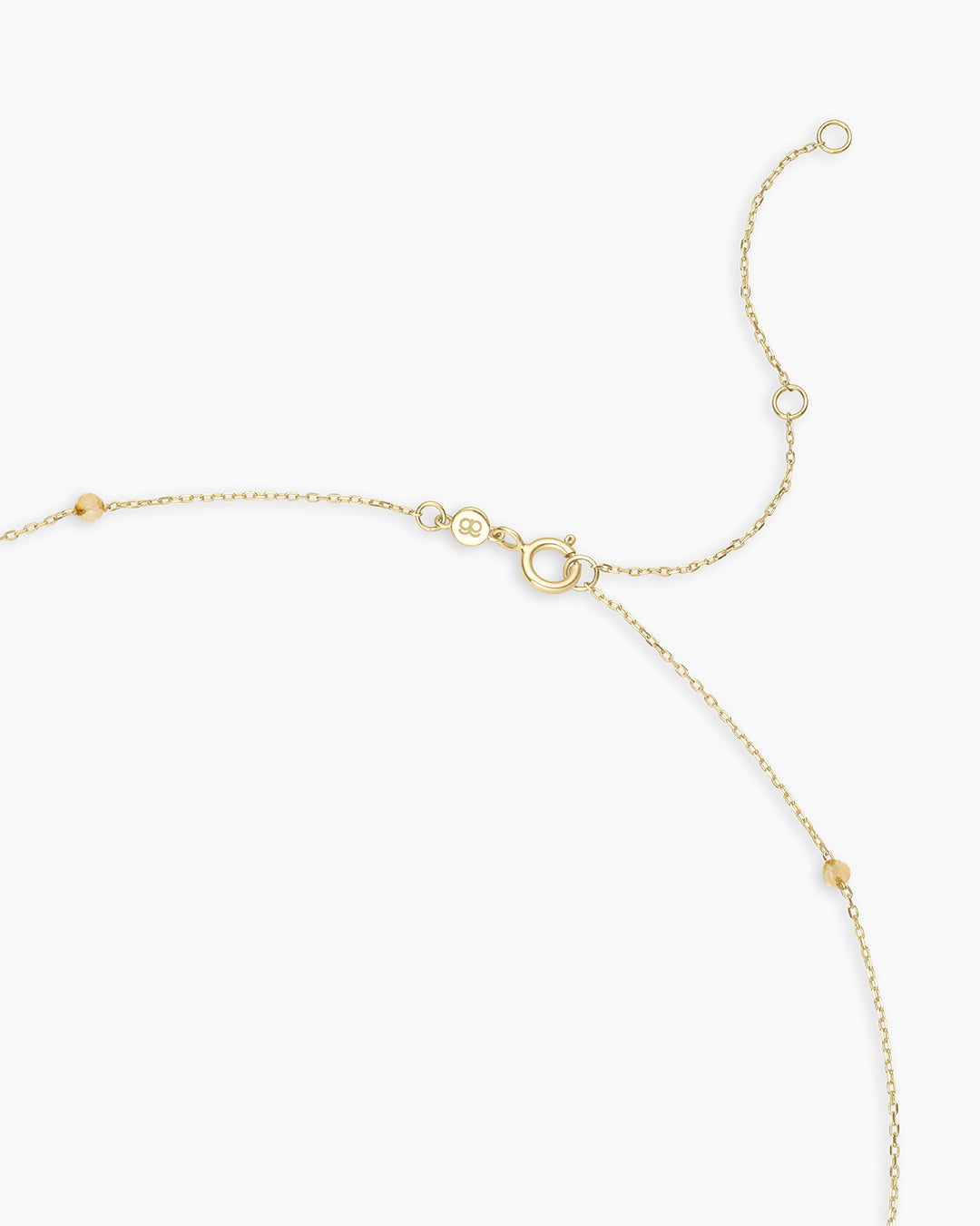 Newport Birthstone Necklace || option::14k Solid Gold, Citrine - November