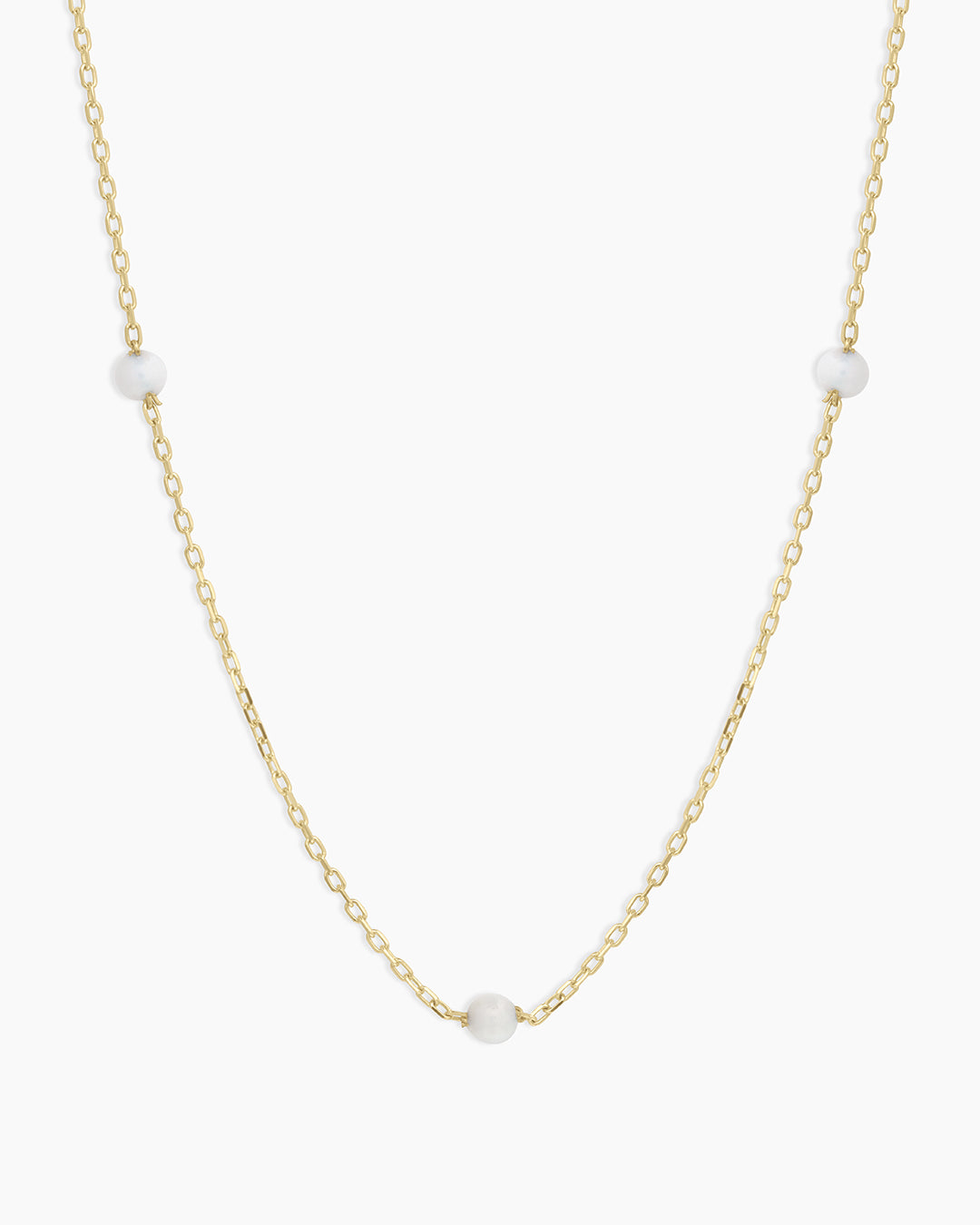 Newport Birthstone Necklace || option::14k Solid Gold, Opal - October