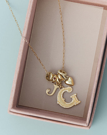 solid gold aphabet charms
