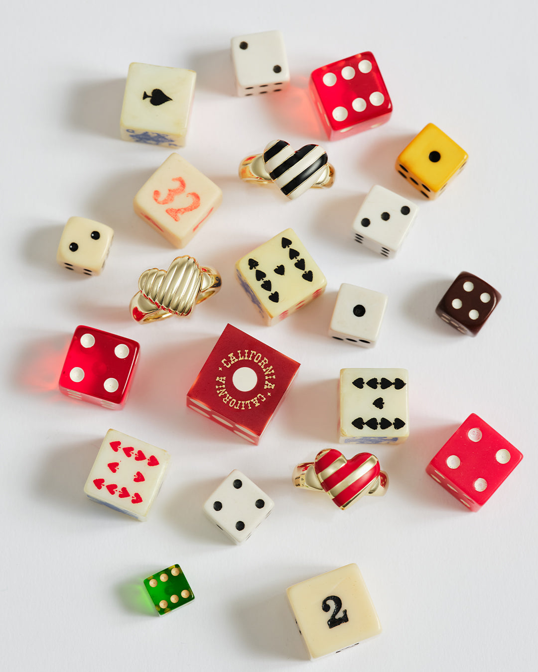 gold plated heart rings