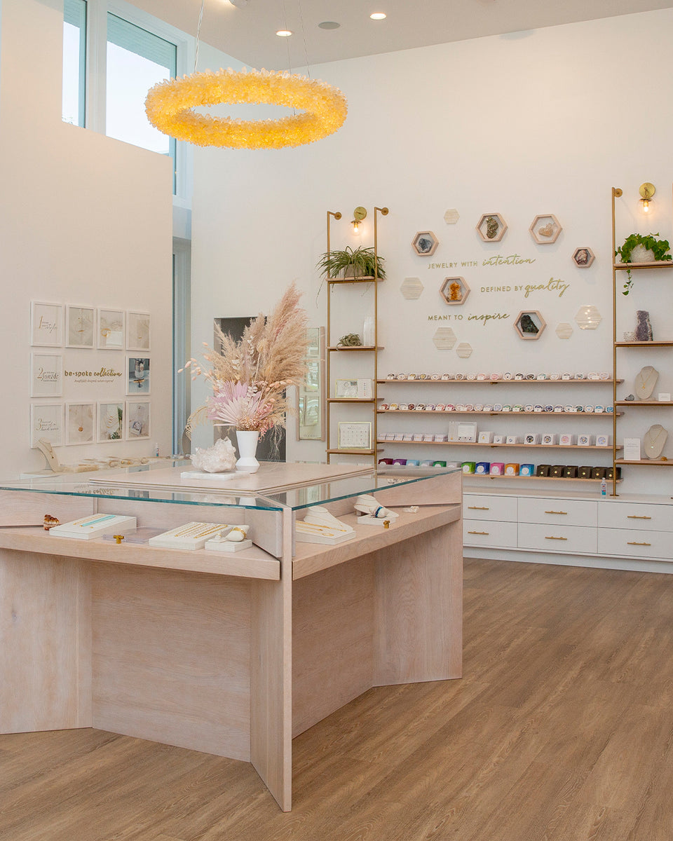 Jewelry case and wall of jewelry 