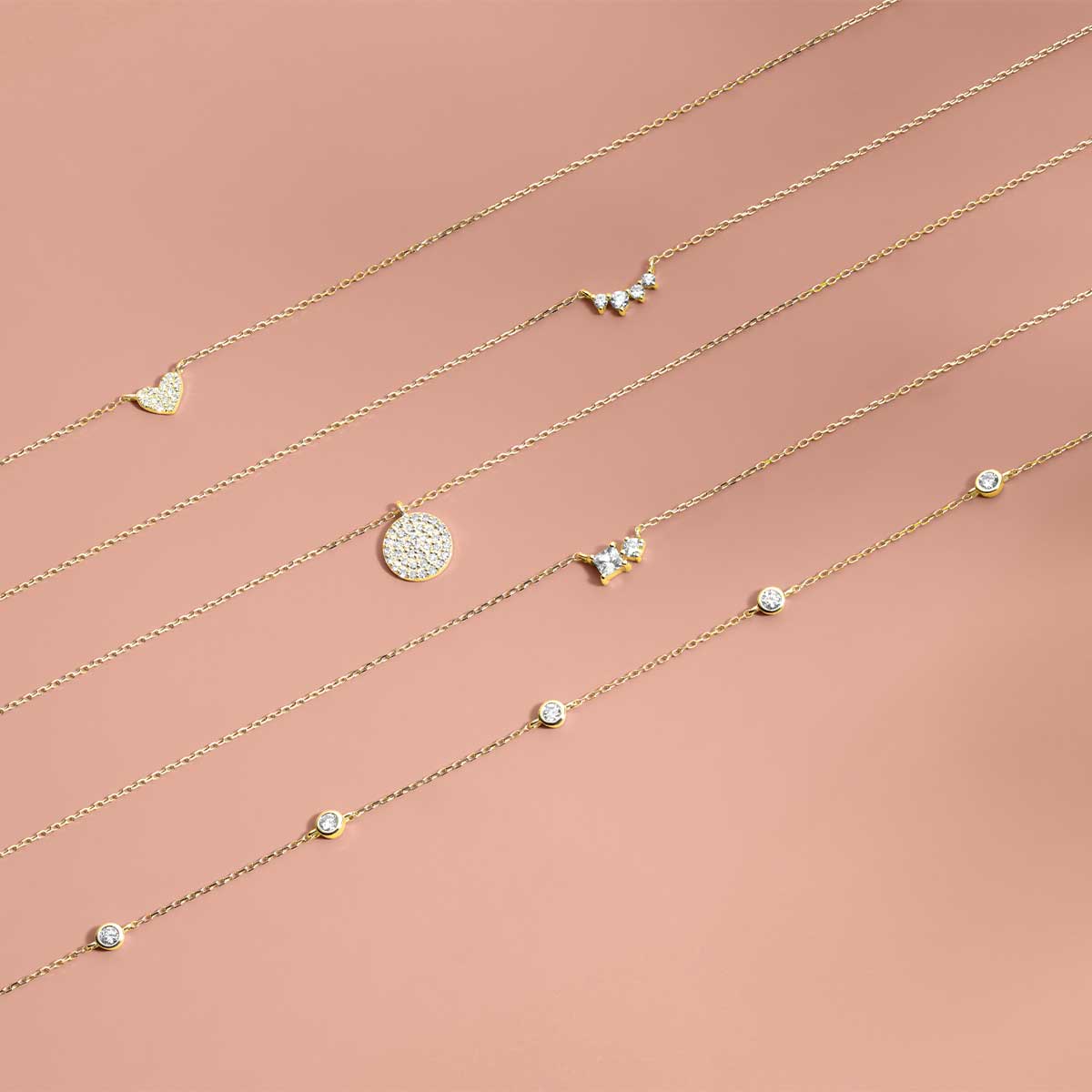 solid gold and diamond necklaces