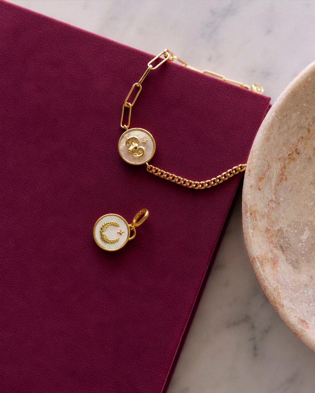  Vintage Zodiac Charm || option::18K Gold Plated