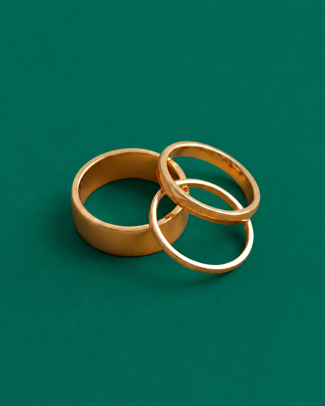 gold plated cigar band rings