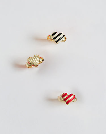 gold plated statement heart rings 