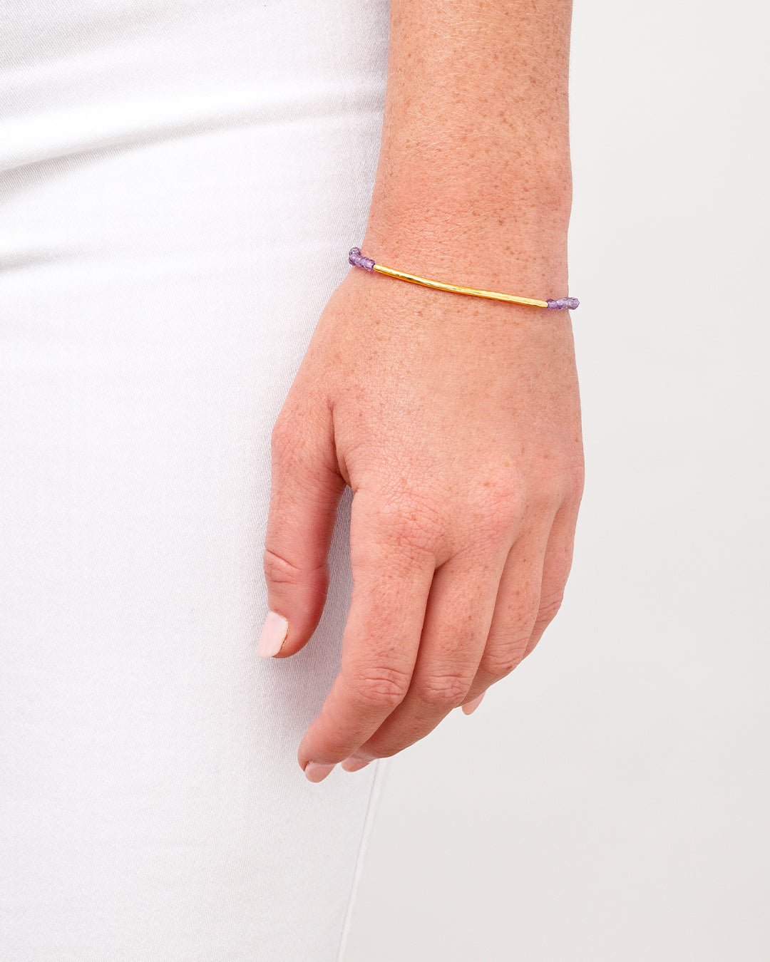 Power Gemstone Bracelet for Tranquility || option::18k Gold Plated, Amethyst