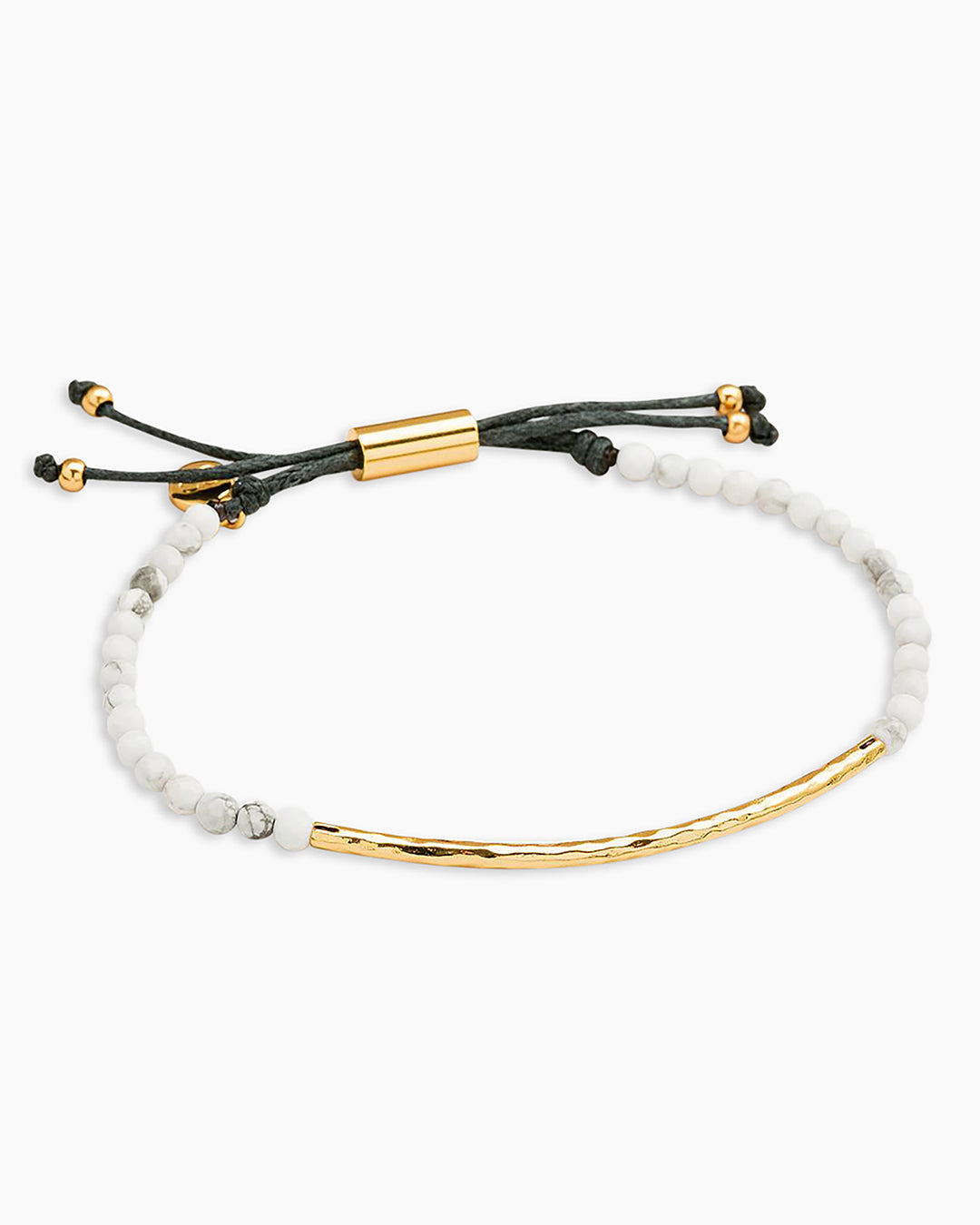 Power Gemstone Bracelet for Calming || option::18k Gold Plated, Howlite