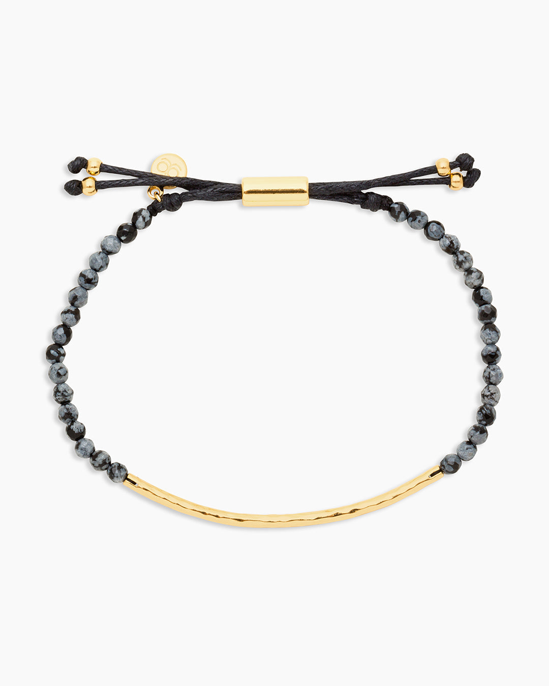 Power Gemstone Bracelet for Courage || option::18k Gold Plated, Snowflake Obsidian