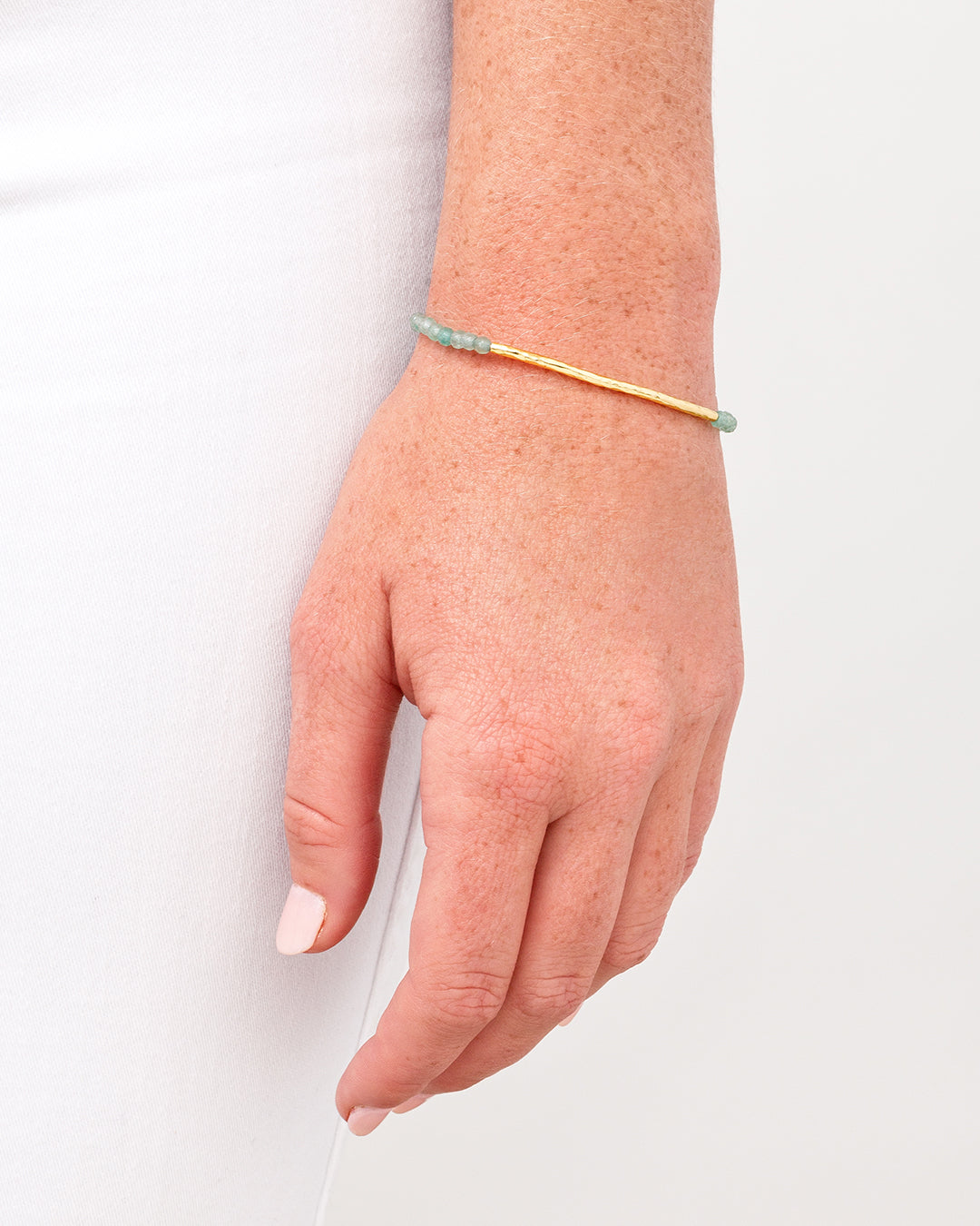 Power Gemstone Bracelet for Luck || option::18k Gold Plated, Aventurine - Luck