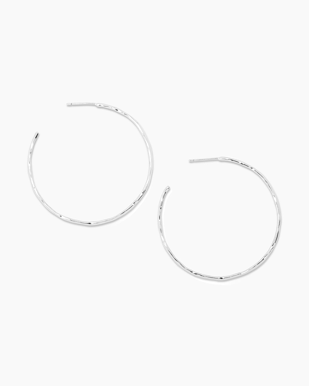 Taner Thin hoops, medium sized hoops || option::Silver Plated