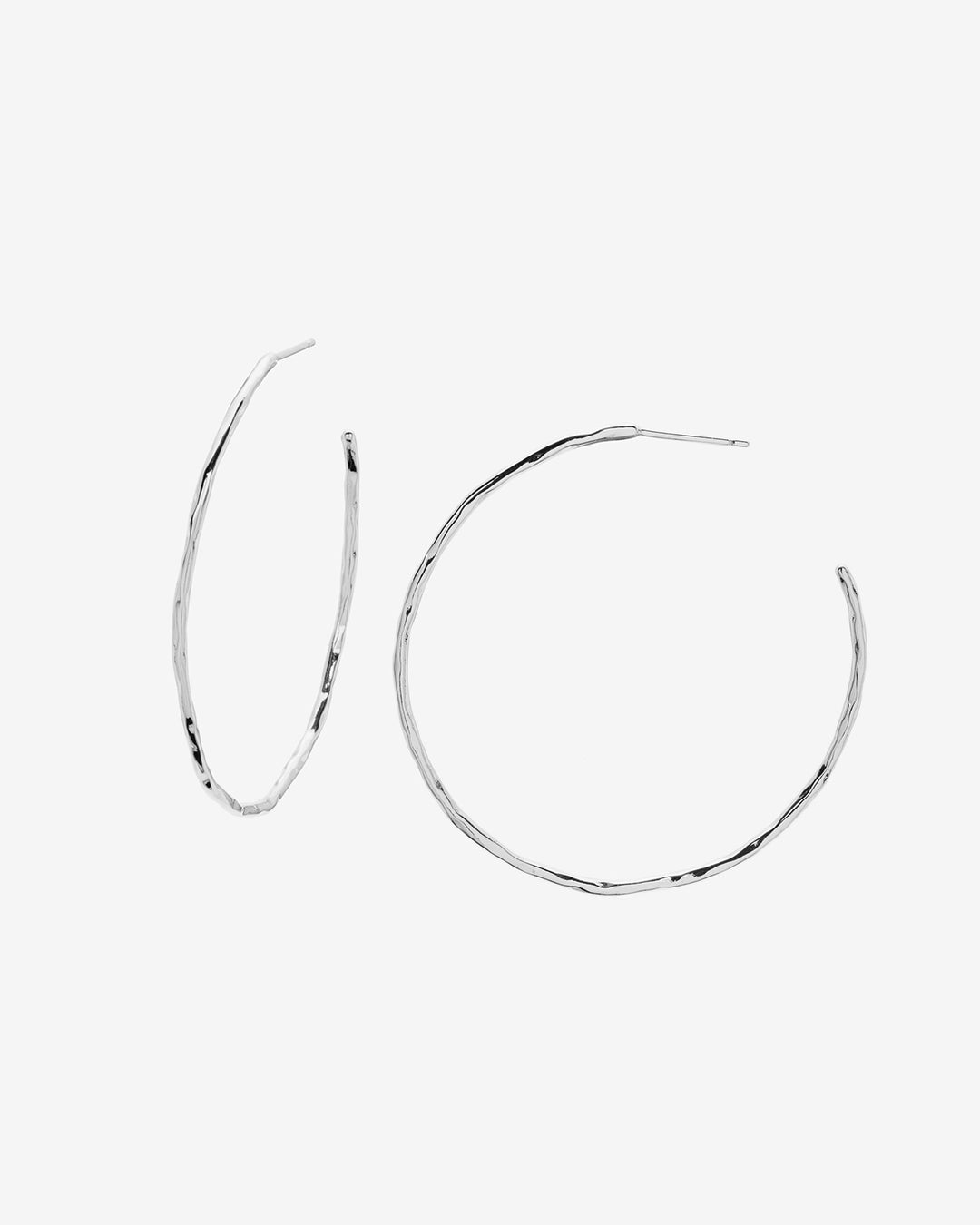 Taner Thin hoops, medium sized hoops || option::Silver Plated