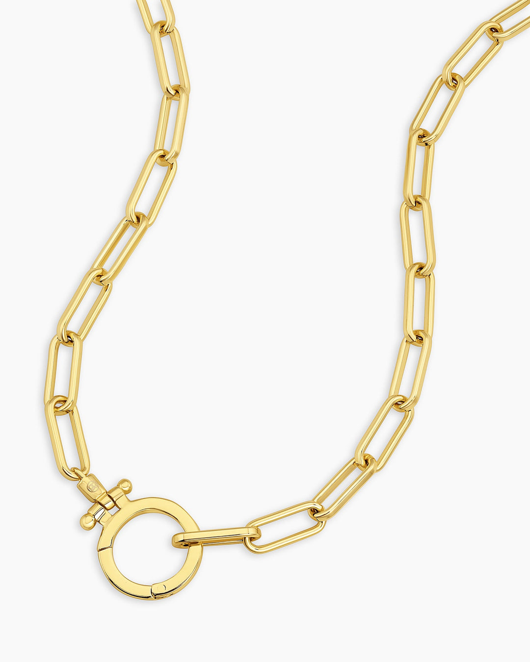 Parker Necklace Paperclip Necklace || option:: 18in., 18k Gold Plated