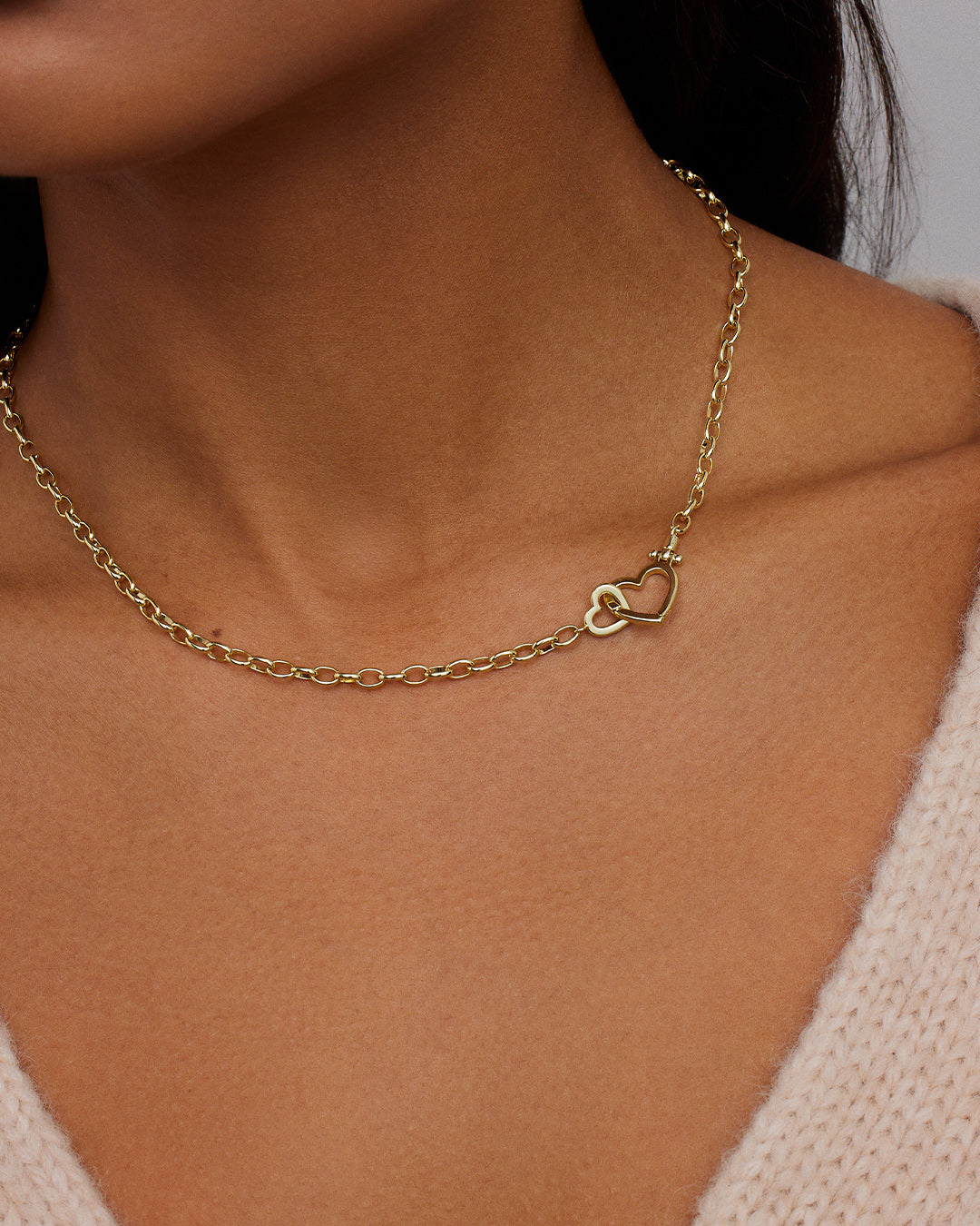 Parker Heart Necklace || option::18k Gold Plated