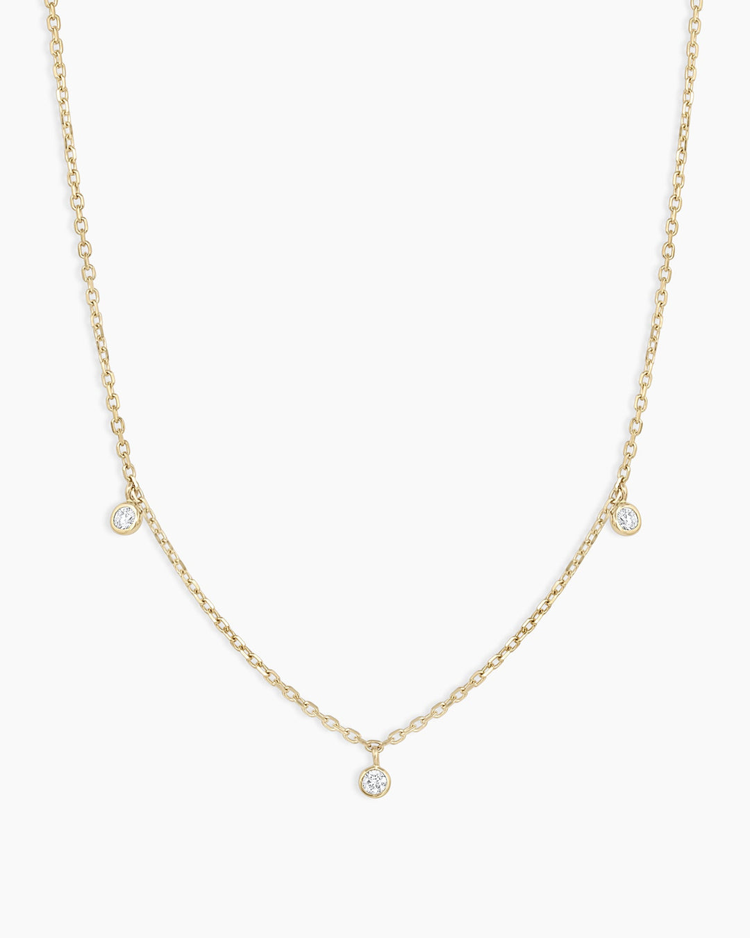 Diamond Trio Necklace || option::14k Solid Gold