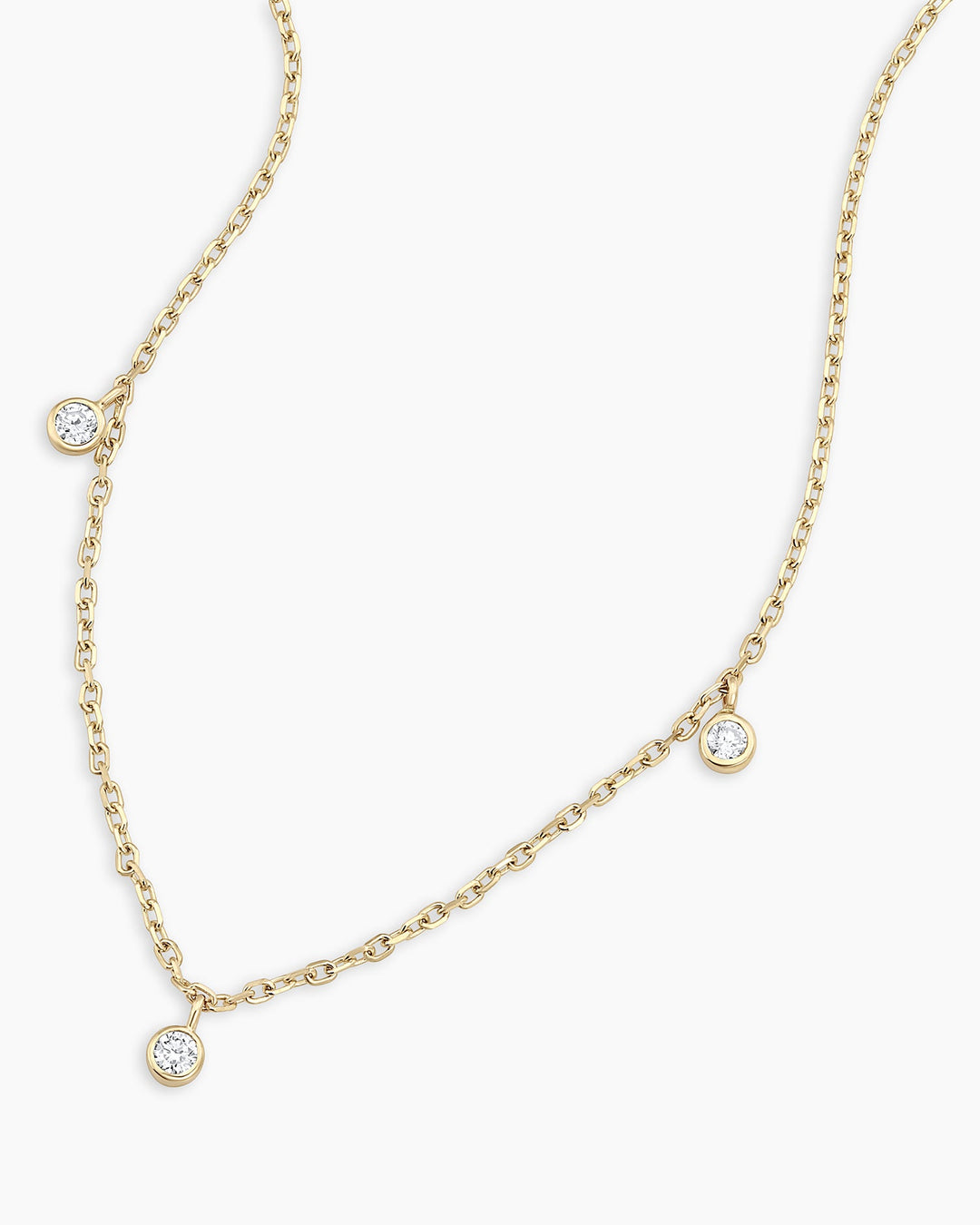 Diamond Trio Necklace || option::14k Solid Gold