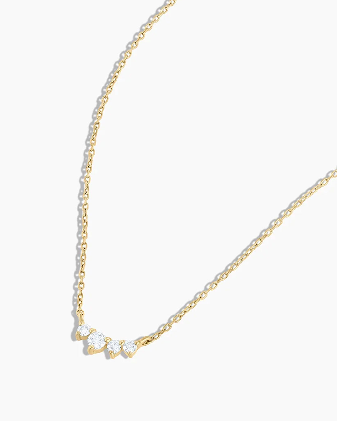 Diamond Cluster Necklace || option::14k Solid Gold