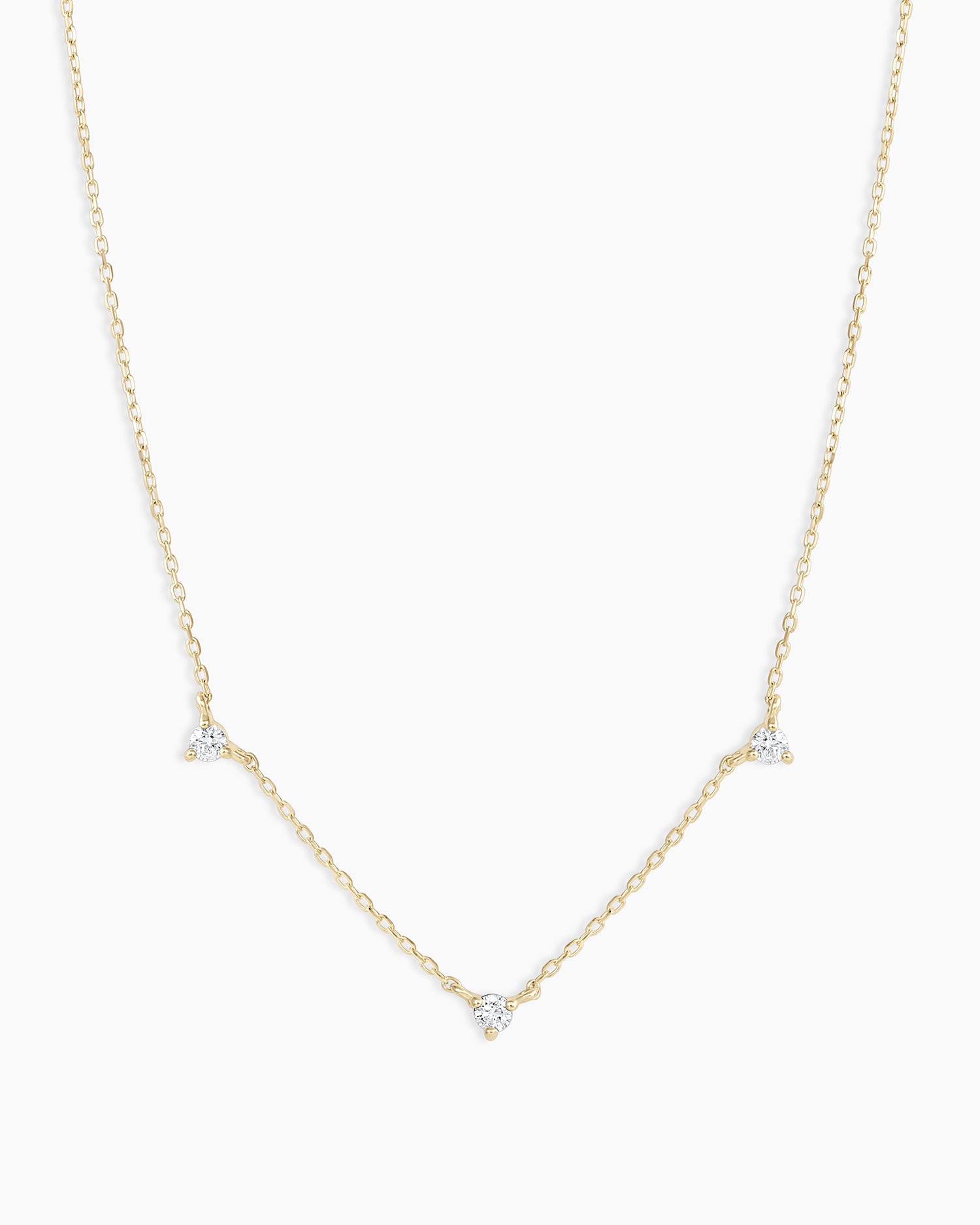 Diamond Eve NecklaceDiamond trio necklace  daintyDiamond necklace || option::14k Solid Gold