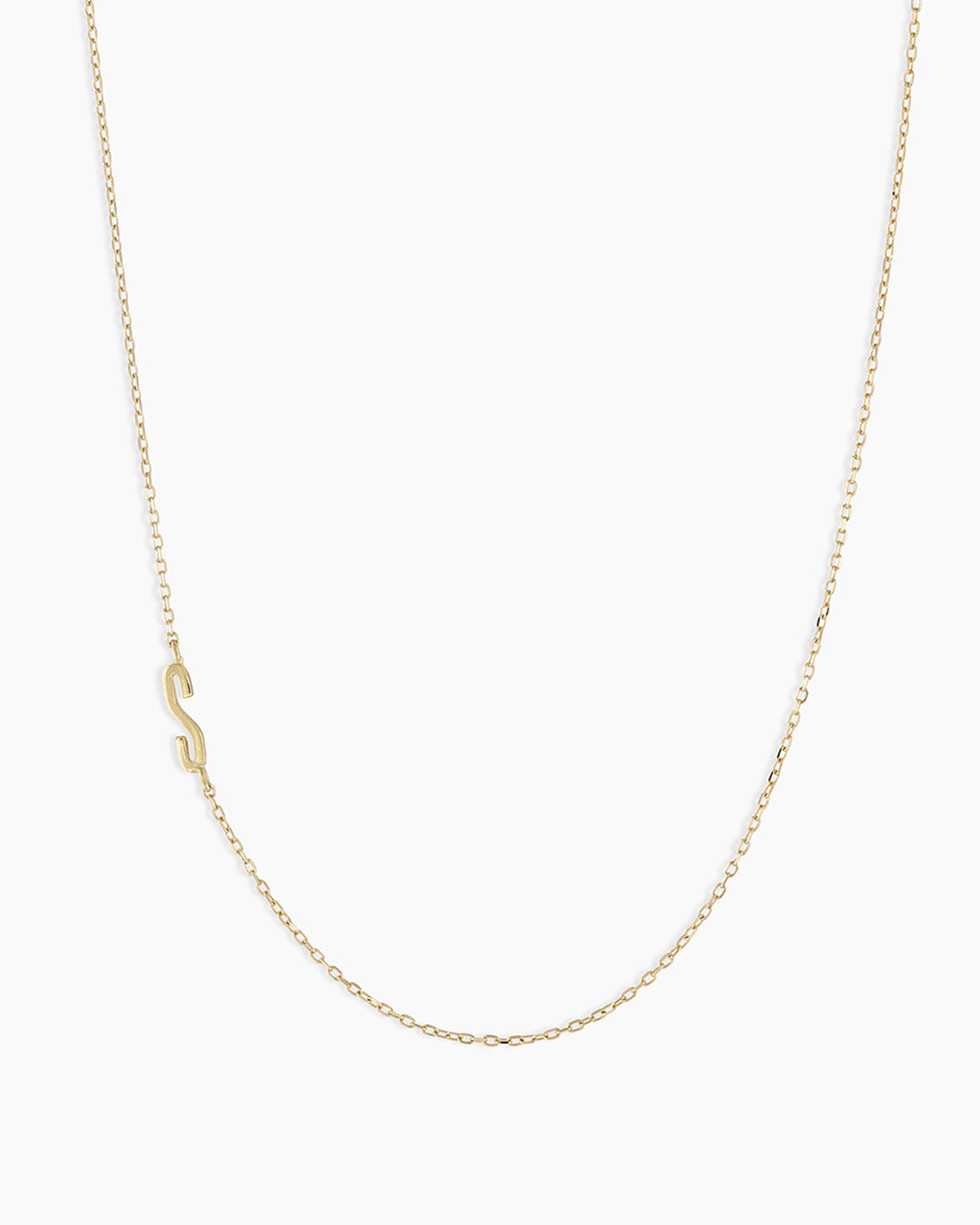 Alphabet Necklace  || option::14k Solid Gold, S