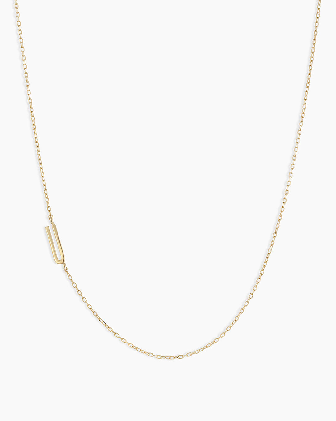 Alphabet Necklace  || option::14k Solid Gold, U