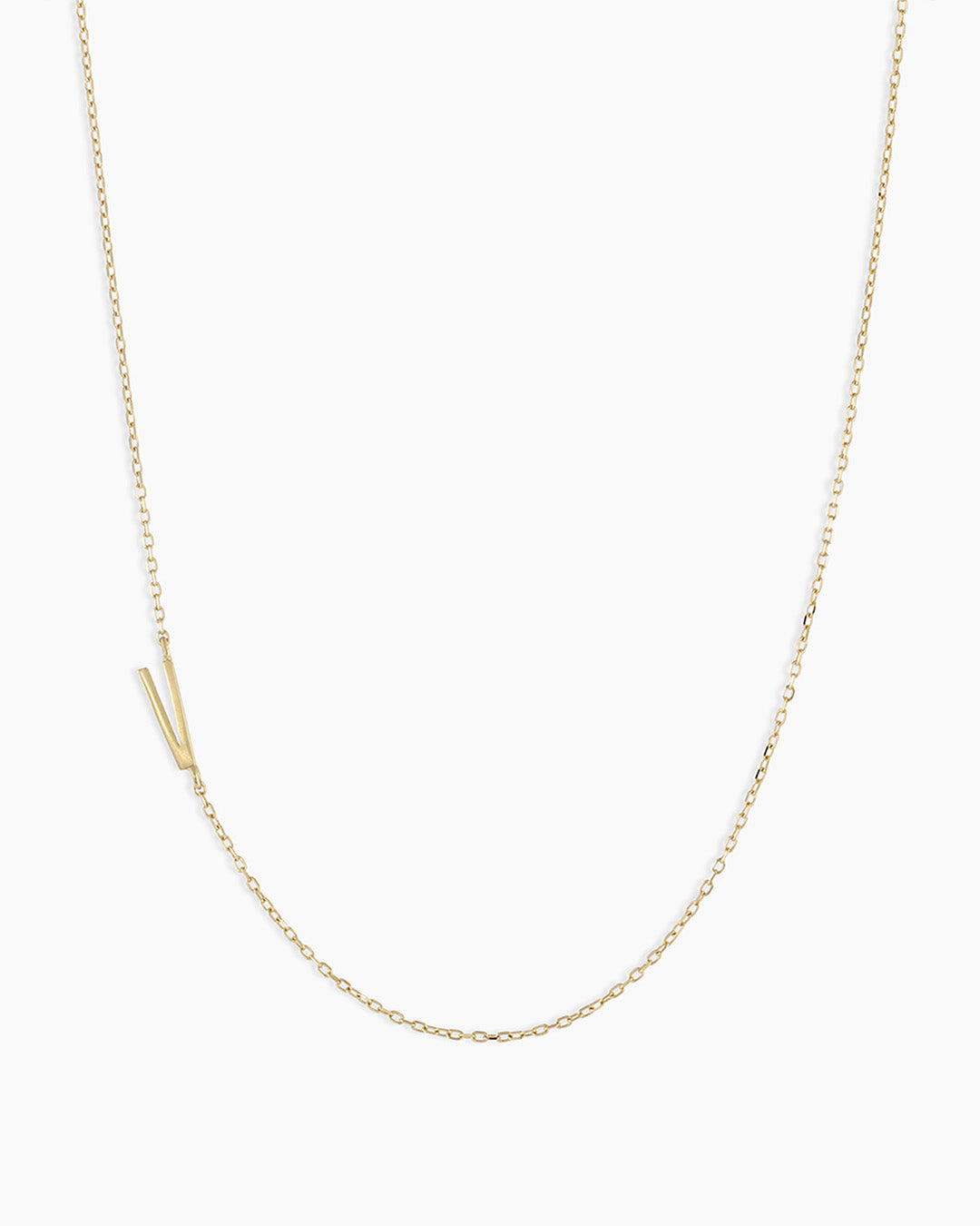 Alphabet Necklace  || option::14k Solid Gold, V