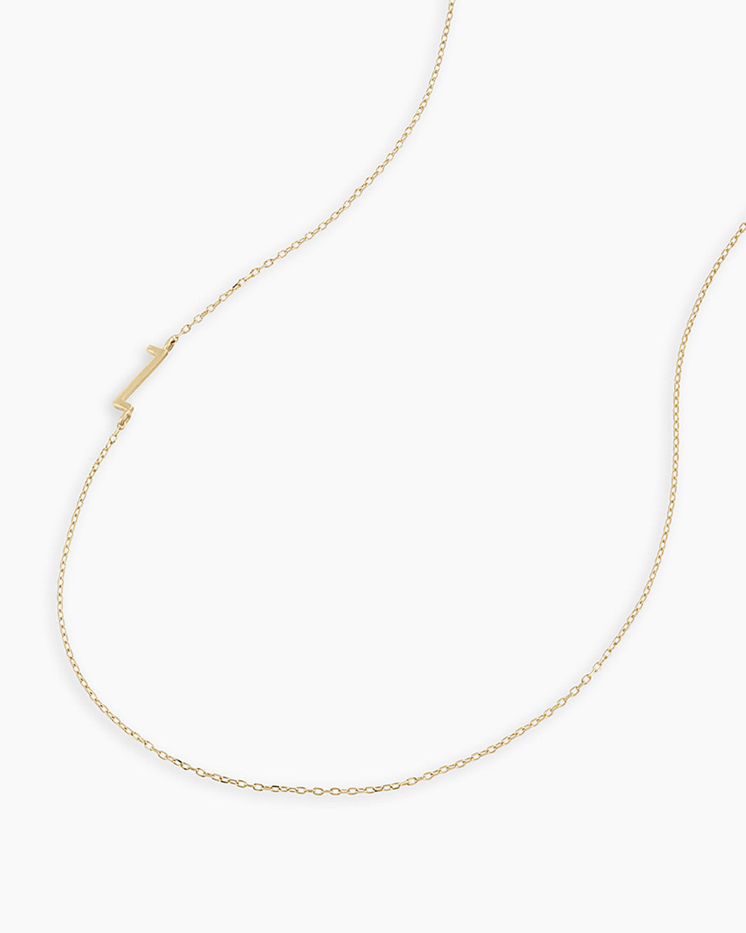 Woman wearing  Alphabet Necklace || option::14k Solid Gold, Z