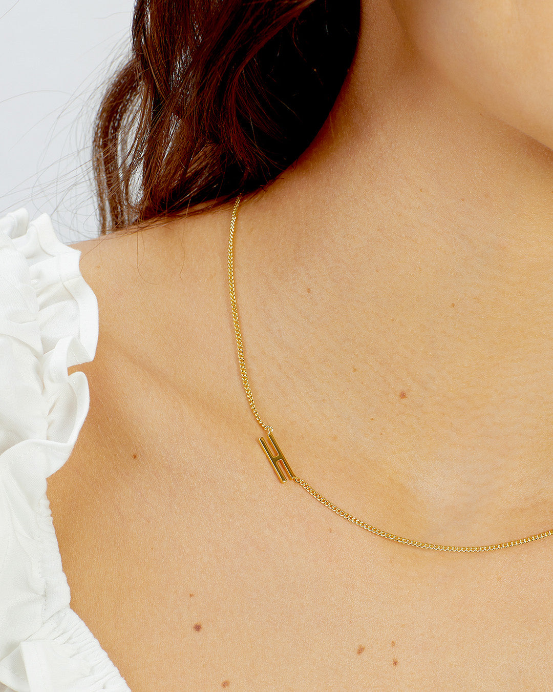 Wilder Alphabet Necklace Alphabet Necklace #H || option::18k Gold Plated, H