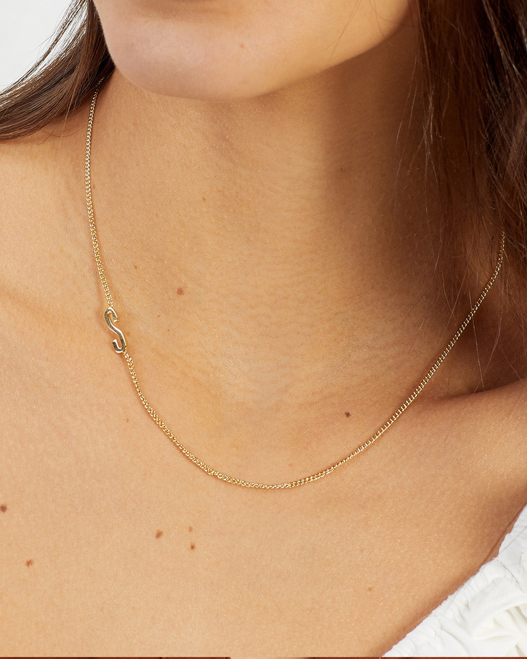 Wilder Alphabet Necklace Alphabet Necklace #S || option::18k Gold Plated, S