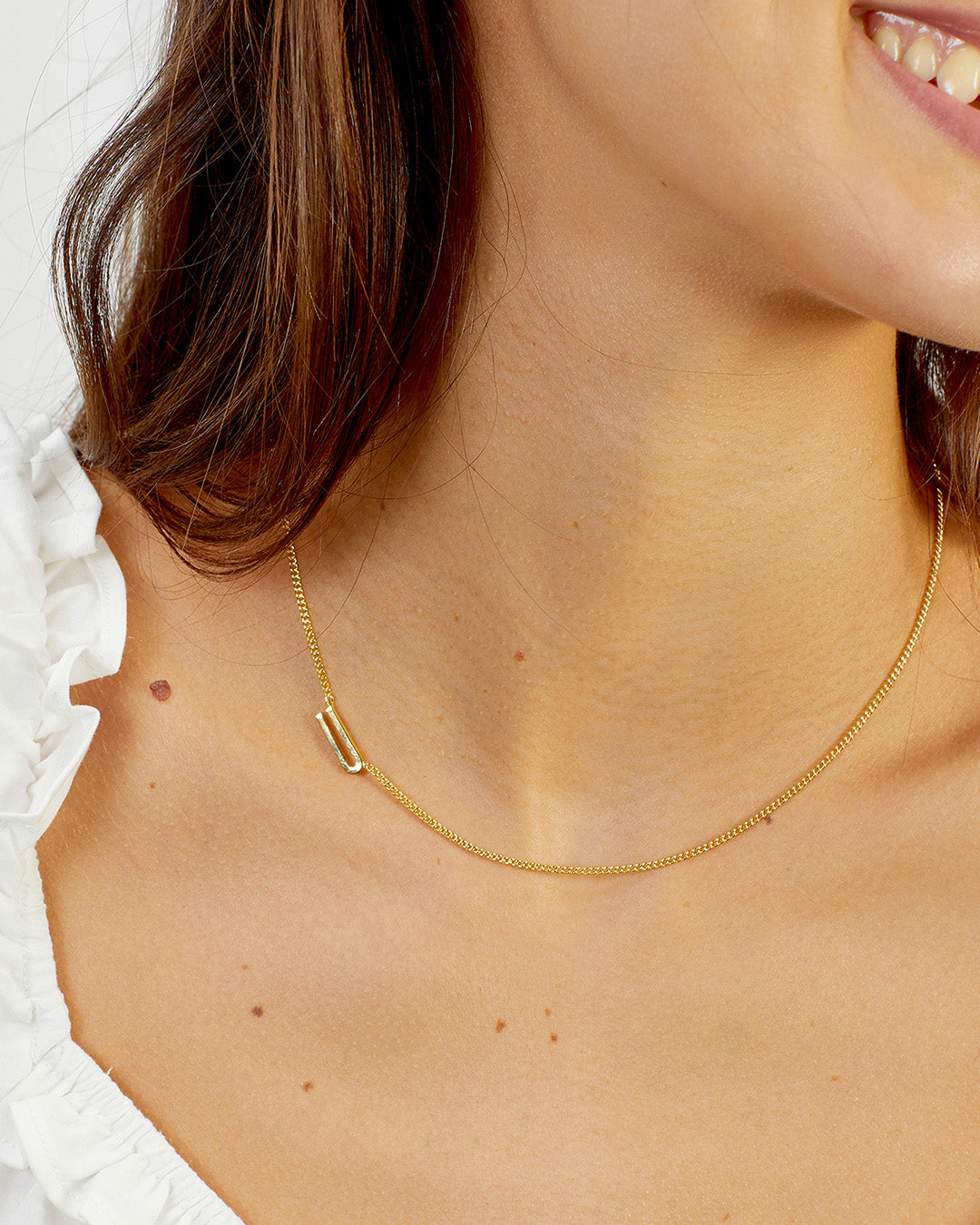 Wilder Alphabet Necklace Alphabet Necklace #U || option::18k Gold Plated, U