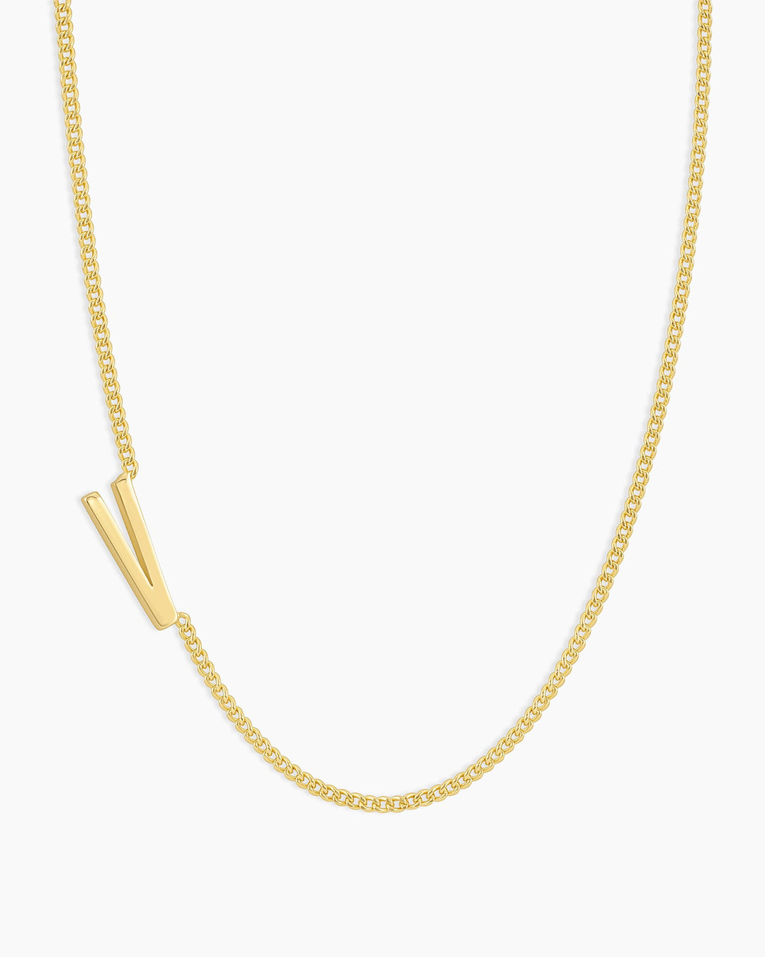 Wilder Alphabet Necklace Alphabet Necklace #V || option::18k Gold Plated, V