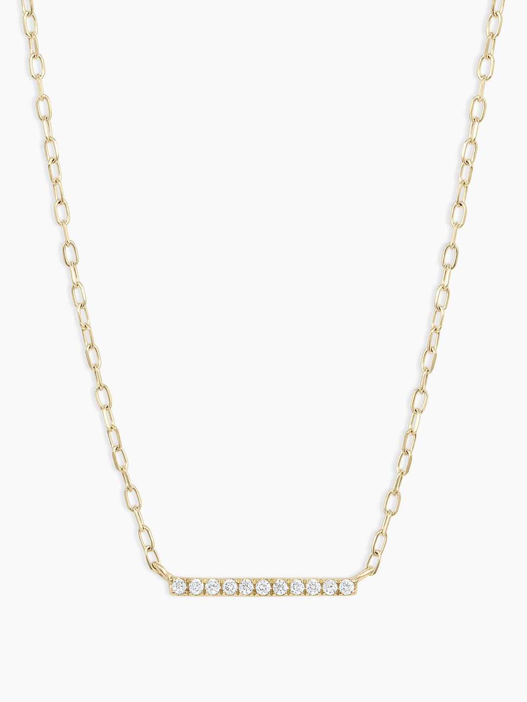 Diamond Bar Necklace  || option::14k Solid Gold