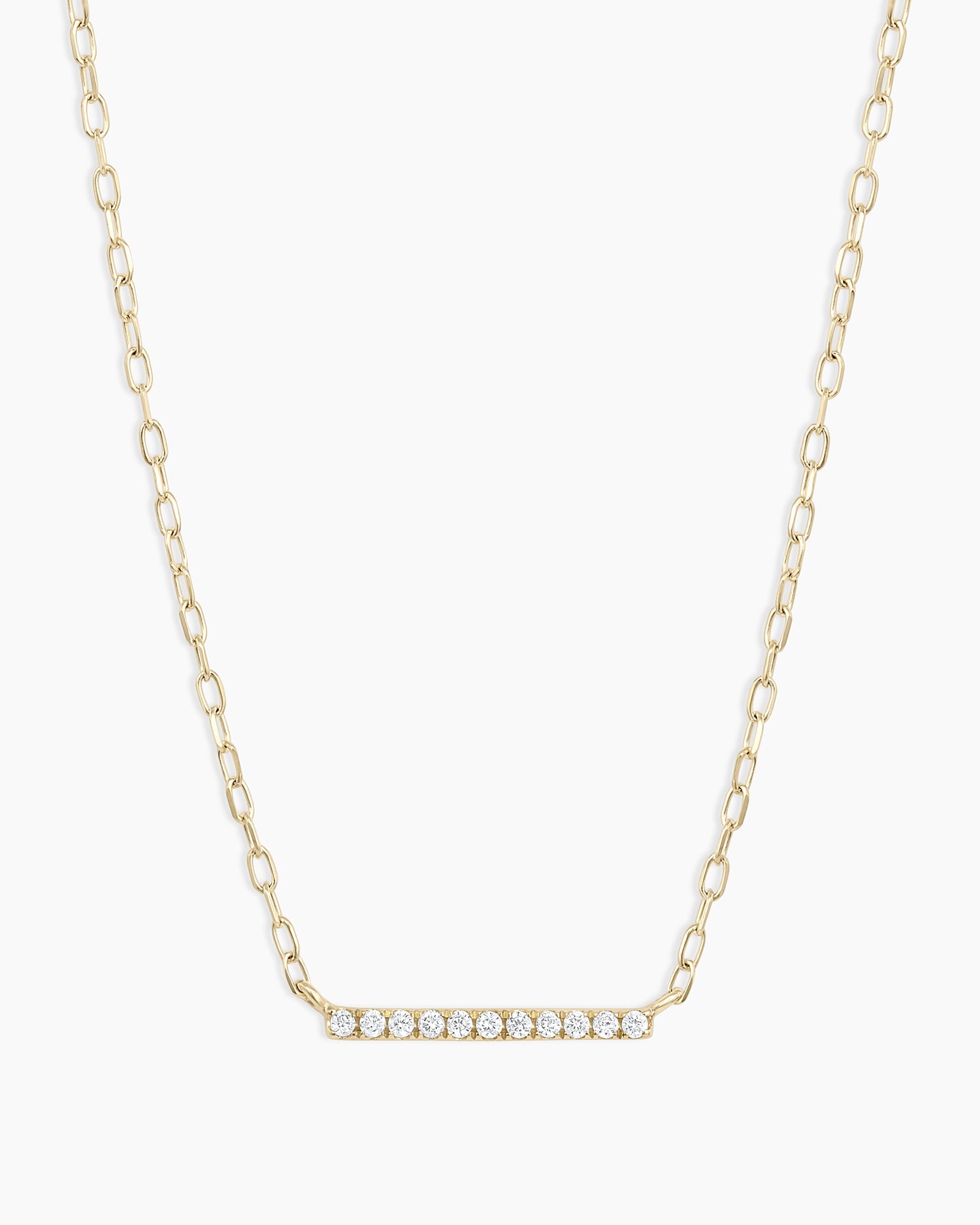 Diamond Bar Necklace  || option::14k Solid Gold