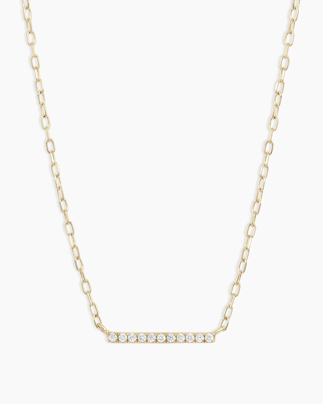 Diamond Bar Necklace  || option::14k Solid Gold