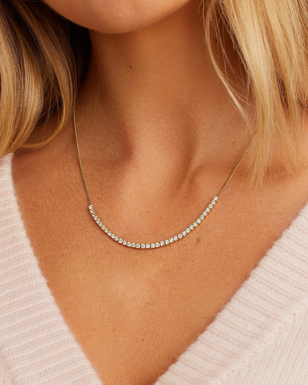 Diamond Melbourne Statement Row Necklace || option::14k Solid Gold