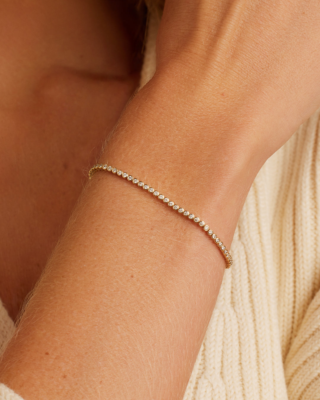 Classic  Diamond Tennis Bracelet || option::14k Solid Gold