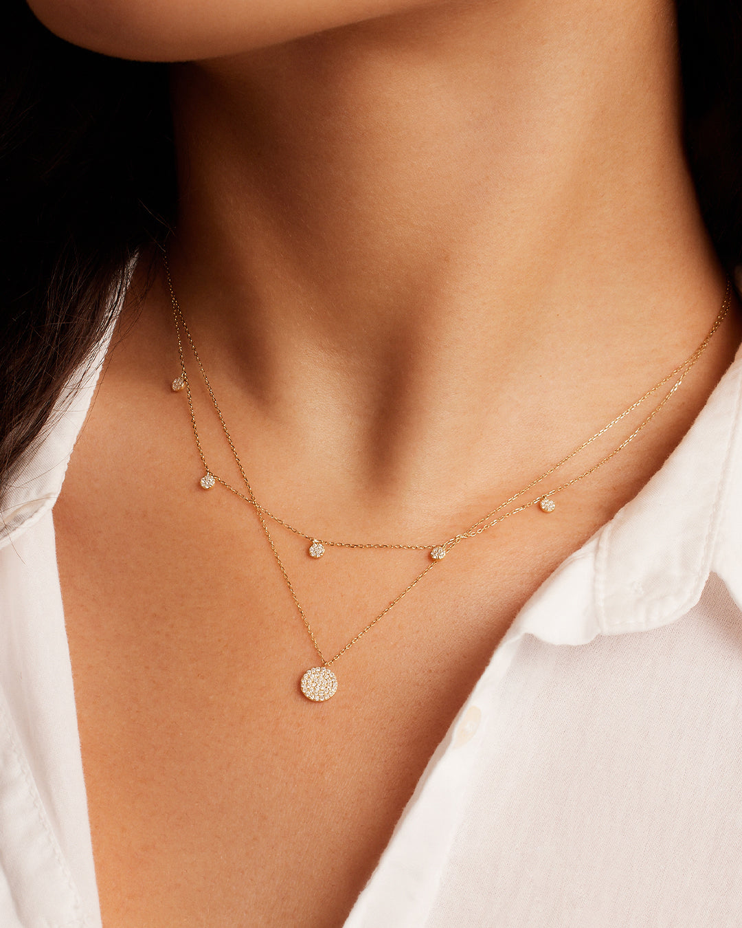 Diamond Pavé NecklaceDiamond Necklace || option::14k Solid Gold