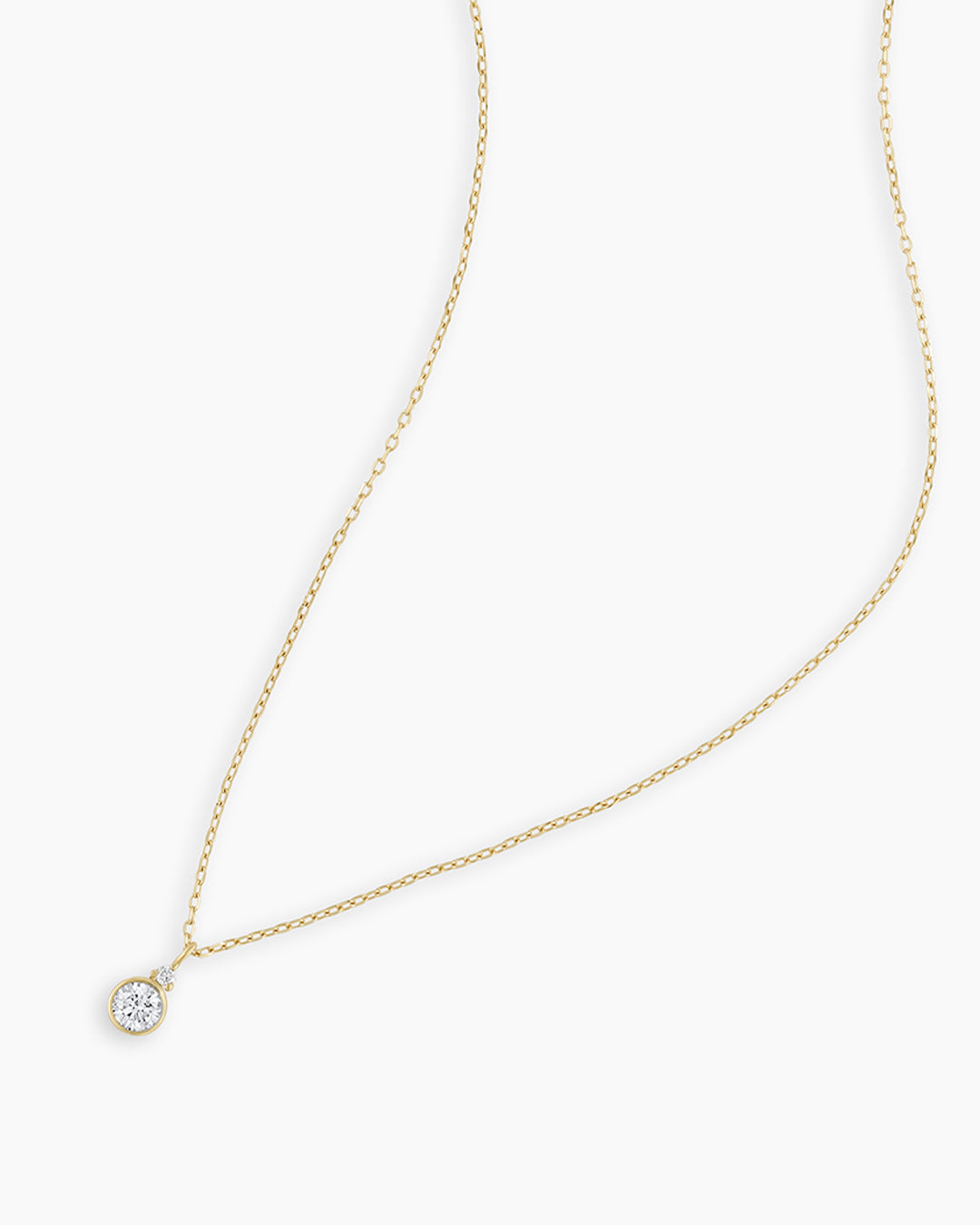 Diamond Birthstone Necklace  || option::14k Solid Gold, Diamond - April