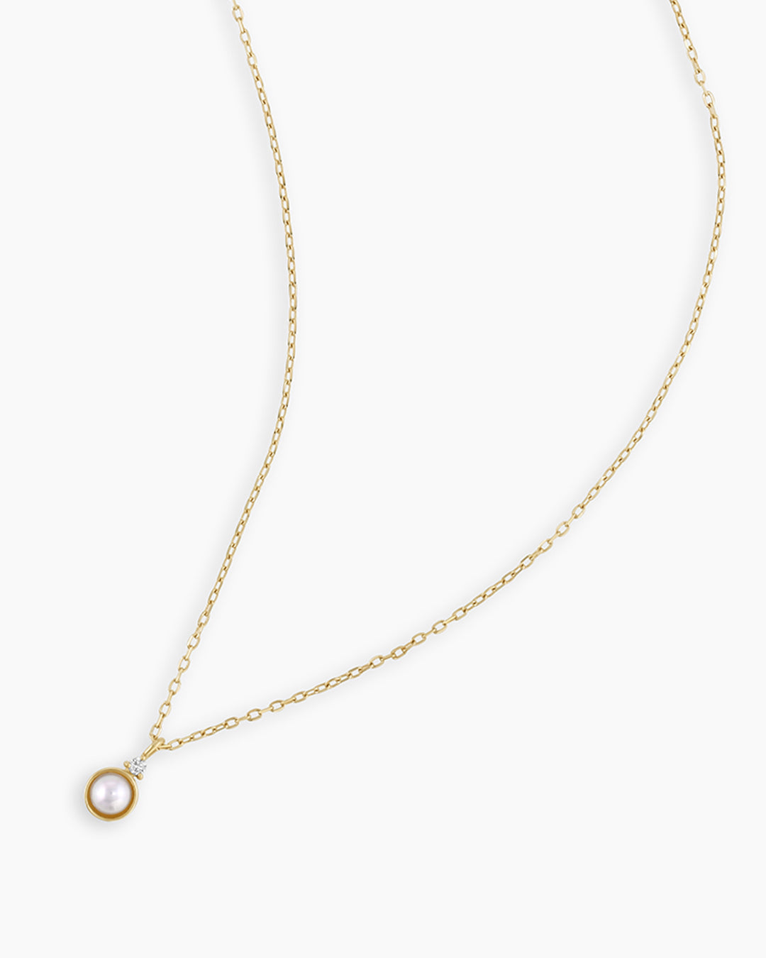 Pearl Birthstone Necklace  June Birthstone Necklace   || option::14k Solid Gold, Pearl - June