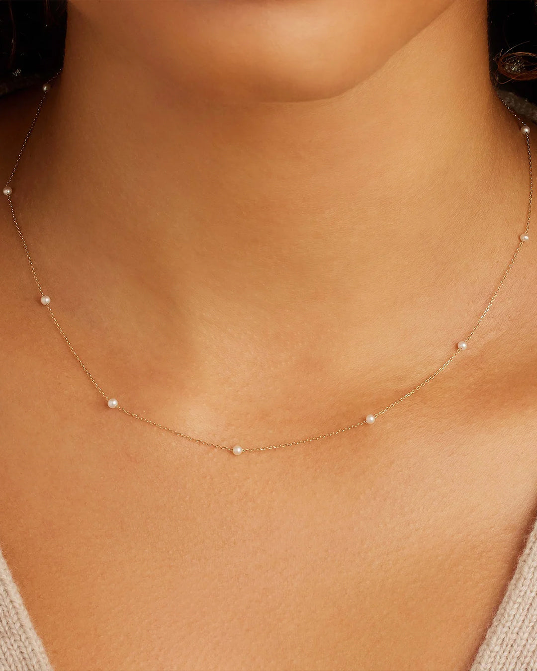 Pearl Newport Necklace  || option::14k Solid Gold