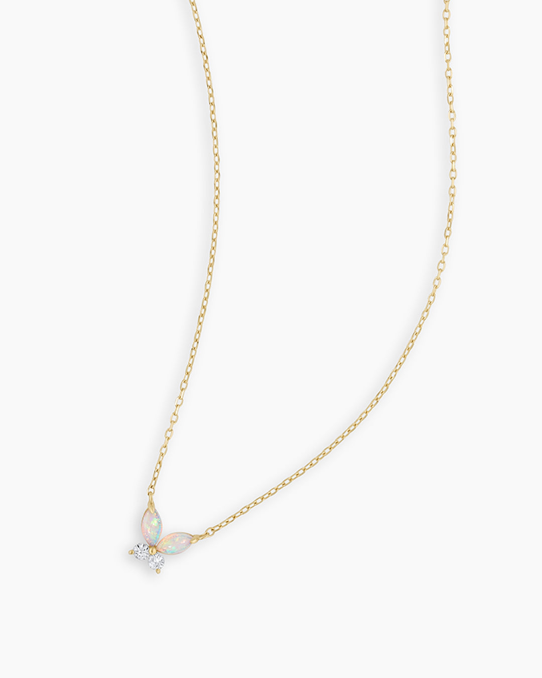 Opal Butterfly Necklace || option::14k Solid Gold