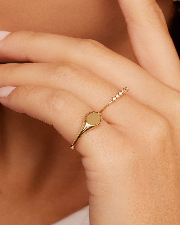 Bespoke Signet Ring || option::14K Solid Gold